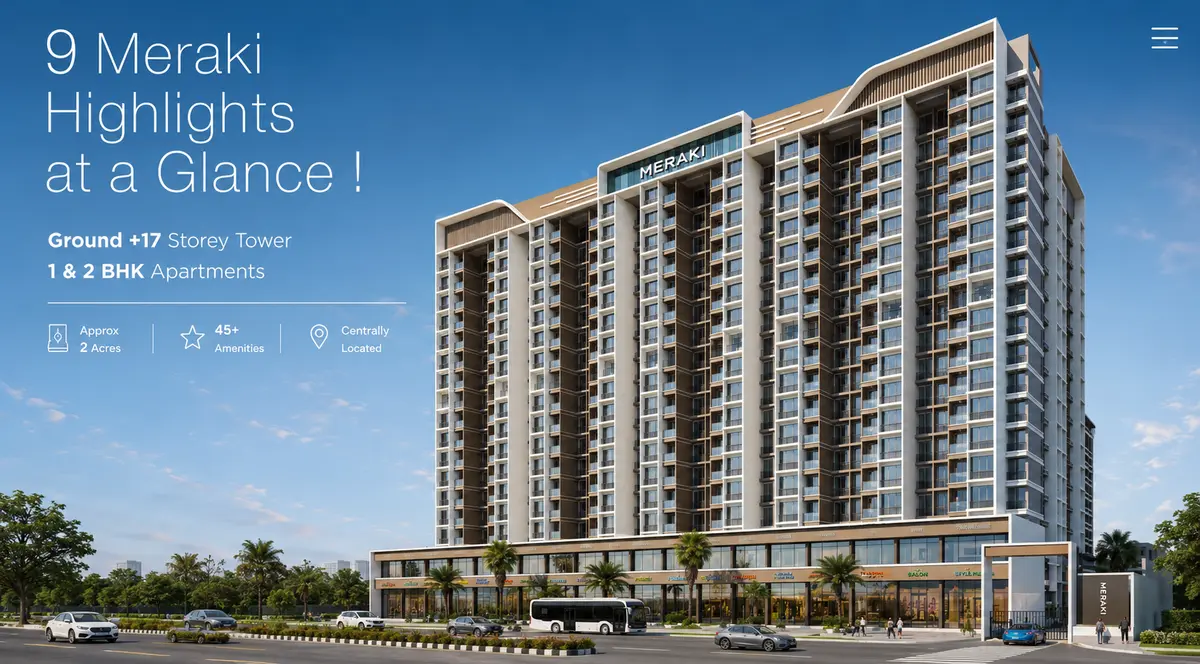 9 Meraki in Panvel -1 & 2 BHK Flats Starting @ 37.81 lakhs